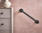Moen Iso Matte Black Bathroom Safety 18-Inch Stainless Steel Modern Shower Grab Bar for Handicapped or Elderly, YG0718BL