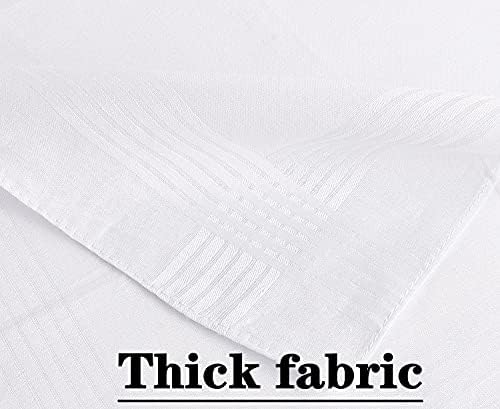 Scotamalone Men's Handkerchiefs 100% Soft Cotton White Hankie Hankerchieves