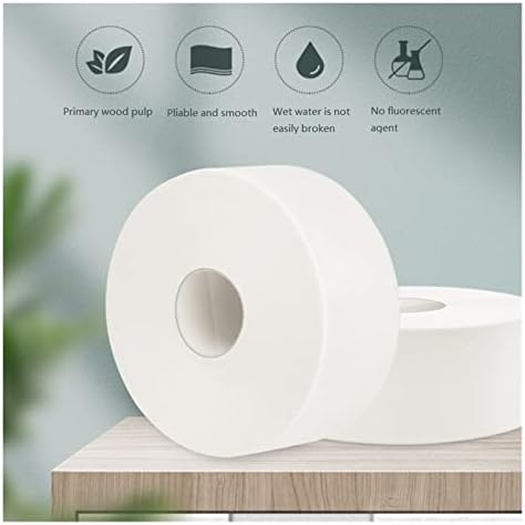 Commercial Bathroom Home Roll Toilet Paper Large Tissue 4Ply (Color : White)
