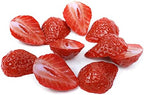 FKYzixeh Artificial Strawberry Blocks, Fake Fruit Decorations for Home, Parties, Tables and Vase Filling, Photography Props (10 Pcs Half Strawberries)