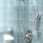 1-1/4" Knurled Grab Bar, ADA Compliant Bath Safety Shower Handrail, Bathroom Mobility Aid Handle for Seniors and Disabled, Heavy Duty 500lbs Support