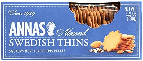 Anna's Almond Thins Swedish Cookies 5.25 Oz (Pack of 12)