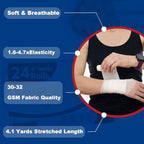 24 Pack Gauze Rolls Bandages 4 ” x 4.1 yd Premium Quality Lint and Latex-Free Conforming Stretch Designed for Wound Care for Wound Dressing Support(Ideal for Home and car First aid Kits)