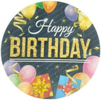 Dekora, Edible Happy Birthday Cake Decorations, Edible Cake Toppers Decoration for Birthday, Happy Birthday Image Sheet for DIY Cake Decorating, 7.8-Inch Round Wafer Paper, Sugar-Free