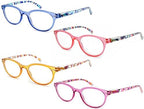 HEEYYOK 2.5 Round Reading Glasses For Women Round Readers Womens For Small Face Spring Hinges Ladies Colorful cheaters reading glasses 4Pack