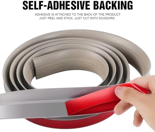 BNELL Floor Transition Strip Self Adhesive-PVC Carpet & Floor Edging Trim Strip,Threshold Transitions Suitable for Threshold Height Less Than 10mm (9.84FT_Gray Wood Grain)