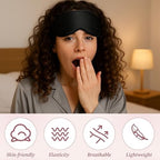 20 Pieces Silk Sleep Mask with Adjustable Strap, Black Eye Covers for Sleeping with 2PCS Storage Bags Soft Satin Eye Mask Blindfold Comfortable Sleeping Masks for Travel, Women Men