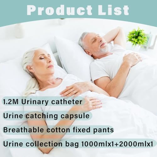Urine Bags for Men, External Urinary Catheter for Male/Famale, Wearable Urinal Bag with Collection Urine Bag (2000ml & 1000ml), Urinary Drainage System, Portable Urine Catheter Bag