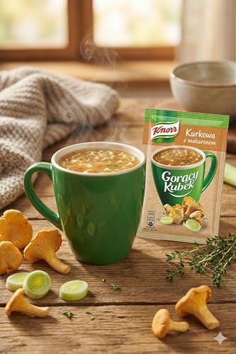 Knorr Hot Cup Chanterelle Soup with Noodles Instant Soup Goracy Kubek, 14g (Pack of 5)