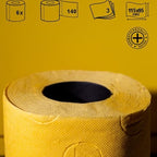 Renova Yellow Toilet Paper 3-Ply -Ideal for Decorating Your Home or Office - Pack of 6 Compact Rolls- 140 Sheets - Eco-label Certified - Dermatologically Tested - Septic Safe - Sustainable & Soft
