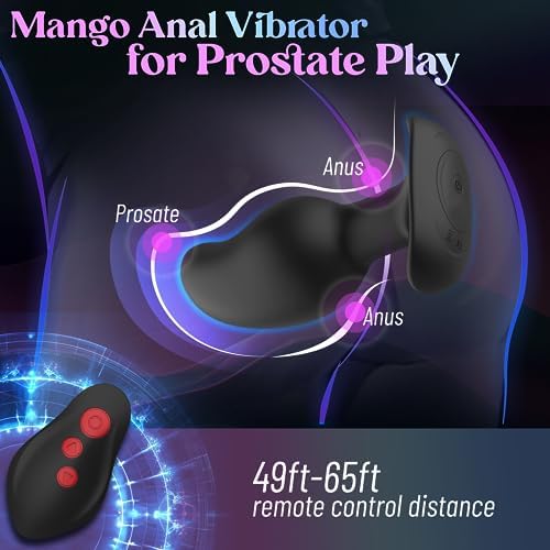 Leyuto Vibrating Butt Plug Prostate Massager, Estim Anal Plug Male Anal Sex Toy, 8 Electric Shock & Vibrating Anal Dildo Vibrators, Prostate Stimulator Toy Remote Control Buttplug for Men & Women