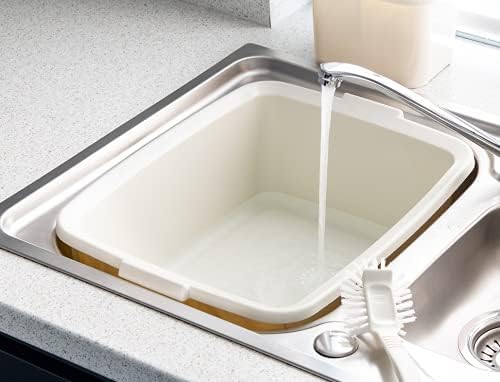 Addis 502814 Plastic Butler Large Rectangular Bowl, Linen Cream, 12 Litre