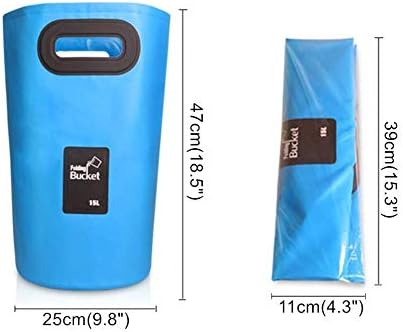 Portable Folding Bucket- Great for Camping Traveling Hiking Fishing Boating Gardening（Blue）