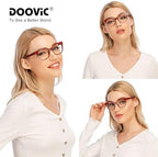 DOOViC 4-Pack Reading Glasses Blue Light Blocking Computer Readers New Classic Style Spring Hinge Readers for Women 2.75