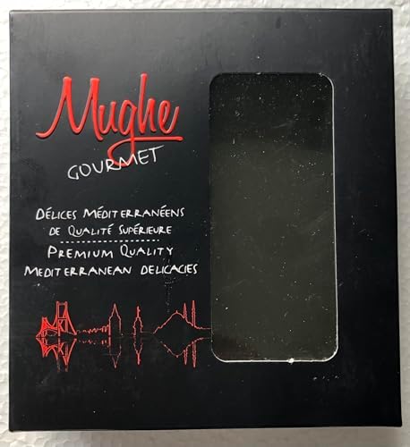 Mughe Gourmet Turkish Delight Candy Elegant Gift Box - 7oz/200g - Halal, Vegan Lokum Fruit Flavors Rose, Strawberry, Lemon, Orange, Mint - Gifts for Special Occasions, Christmas, Halloween