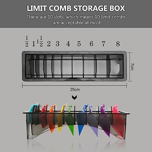 10 Grid Clipper Guard Holder Organizer, Holder for Clipper Guards, Clipper Case, Electric Hair Clipper Limit Comb Organizer Guide Comb Storage Case, Shaving Hair Removal Products Organizer
