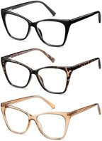 Oversized Reading Glasses Women Cat Eye Style Blue Light Computer Reader Designer Fashion Spring Hinge Eyewear PT2005