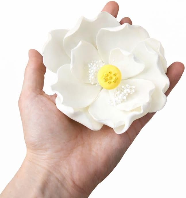 Global Sugar Art Lotus Blossom Sugar Cake Flowers White Jumbo, 1 Count by Chef Alan Tetreault