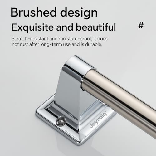 Joyrain Stainless Steel Bathroom Grab Bar for Elderly - Safety Rail & Towel Rack Dual Function, 9/16/24 Inch Anti-Slip Handle for Shower/Toilet/Tub (Chrome, 16 inch)
