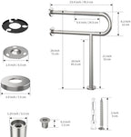 Toilet Support Rail 23.4X 28 Inch, Munzong Anti-Slip Satin Brushed Nickel Handicap Grab Bar for Bathroom, Stainless Steel Knurled Safety handrails with Leg for Elderly Disabled Pregnant-1.25’Tube