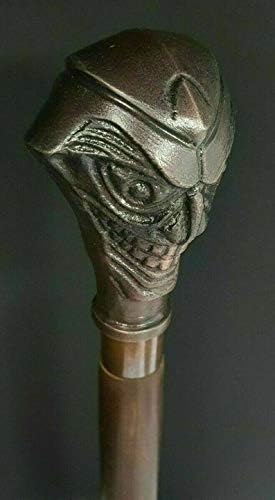 Joker face Metal Handle Strong Nautical Wood Walking Stick Beautiful Gift