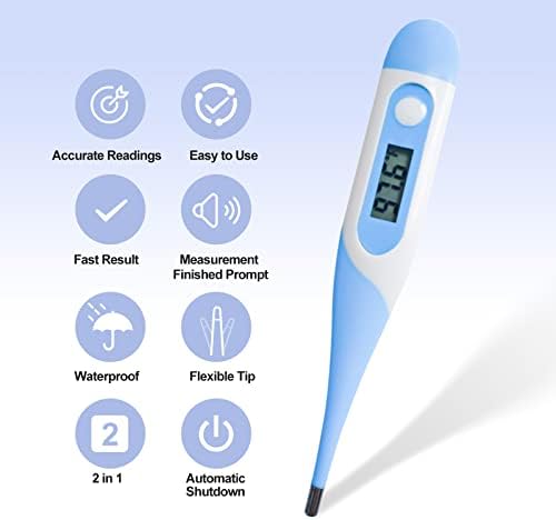 CONTEC Pet Thermometer Dog Thermometer Dual Scale Waterproof Veterinary Thermometer with a Flexible Tip Suitable for Cats/Dogs/Horse/Veterinarian