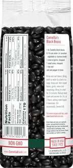Camellia Brand Dried Black Beans, Frejoles Negros – Premium Non-GMO Black Turtle Beans for Soups, Chili, Tacos, Burritos, Rice & Peas, Latin & Southwestern Cooking – Gluten-Free, High Protein, Vegan & Vegetarian Friendly, 1 Pound (Pack of 2)