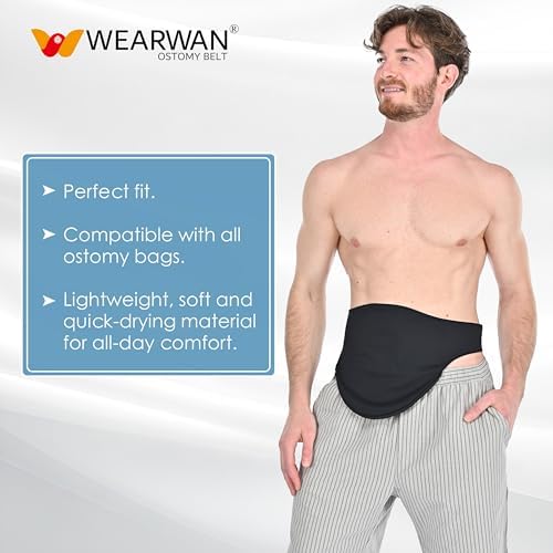 Ostomy Belt | Leak & Odor Protection | Abdomen Ostomy Bag Covers for Men and Women | Sports and Daily Life | Size M, Black