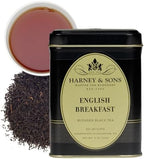 Harney and Sons English Breakfast Loose Black Tea – 4oz Loose Leaf Tin, Pure China Keemun, Bold, Full-Bodied Flavor, Great for Hot, Iced, or Teapot Brewing, Caffeinated