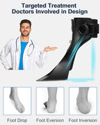 AFO Drop Foot Brace for Walking - Upgraded Inflatable Version, More Comfortable & Efficient, Adjustable Foot Drop Orthotic Brace, Achilles Tendonitis, Plantar Fasciitis, Stroke, TBI, ALS, MS, Bone Fracture, AFO, ASO(Left, Medium)