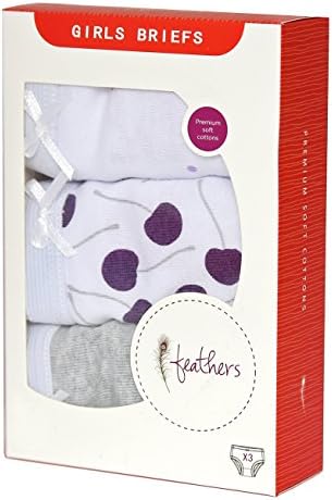 Feathers Girls Cherry Print Tagless Briefs Underwear Super Soft Panties 3-Pack