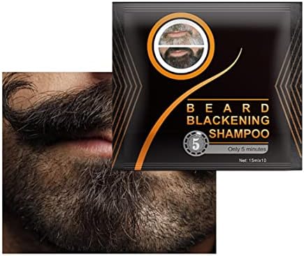 Natural Darkening Beard Blackening Color Shampoo, Beard Coloring for Men Dye Shampoo (1Box/10Pcs)