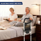 Bed Rails for Seniors & Bed Rail for Elderly, Adjustable Safety Support with Non-Slip Ergonomic Handle & Storage Pocket, Fall Prevention Assist Rail with Support Leg, ASTM Certified, 350 lbs Capacity