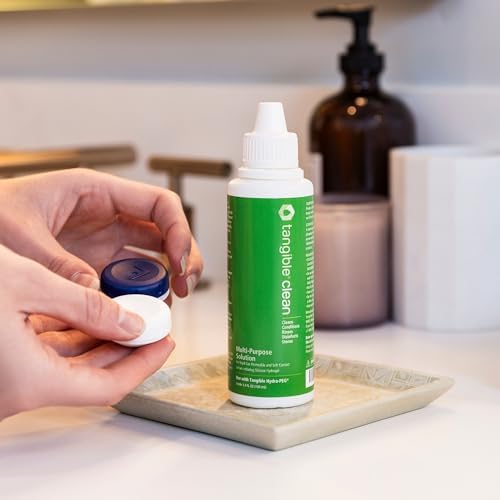 Tangible Clean Multi-Purpose Contact Lens Solution with Lens Case, Travel Size 3.4 FL Oz
