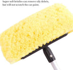 Buyplus 5-12 Foot (20 ft Reach) Car Wash Brush with 12-Inch Soft Bristle, On/Off Switch Telescopic Car Truck Boat Washing Brush with Hose Attachment for Cleaning RVs, House Siding, Floors and More!