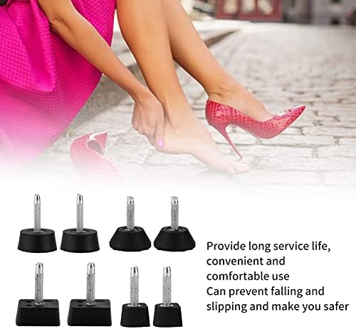 Shoe Repair Kit, 80Pcs High Heel Tips Shoes Replacement Tap Caps Boot Heel Repair Repair Tips Taps Dowel Lifts Replacement Stiletto Repair Heel Caps Kit for Shoes High Heel Tip, Parties, Black