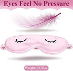 4 Pieces Sleep Eye Masks Silk Sleep Eye Cover Cute Lightweight Adjustable Eyeshade Masks Satin Night Eyeshade Covers for Women Men Travel Nap