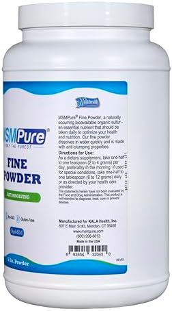 KALA HEALTH MSMPure MSM Fine Powder 5lb and MSM Gel with Organic Aloe 8oz Bundle