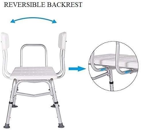HEALTHLINE Heavy Duty Bariatric Tub Transfer Bench 400 lbs, Adjustable Tub Transfer Bench Medical Bath Shower Bench with Back and Non-Slip Seat, Gray