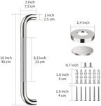 2 Pack 16 Inch Anti Slip Shower Grab Bar Handle, ZUEXT Chrome Stainless Steel Bathroom Grab Bar, Knurled Bathroom Balance Bar,Safety Hand Rail Support,Handicap Elderly Injury Senior Assist Bath Handle