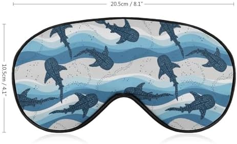 Sleep Mask,Whale Sharks Ocean Waves Eye Masks with Adjustable Strap for Sleeping,Block Light Eye Sleep Shade Cover for Women Men
