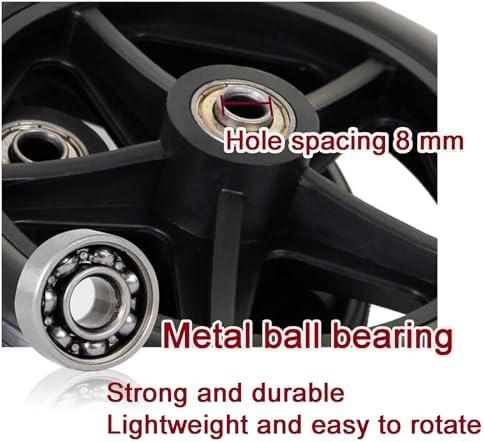 WORDFUN 2 Pcs Wheelchair Front Castor Wheels, Front Wheel Tires for Wheelchair, Black Grey, Solid Tires Front Wheel, Wheelchair Front Wheels Replacement Parts