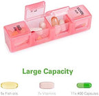 Sukuos Large Weekly Pill Organizer 7 Day (4 Times a Day), Moisture-Resistant Daily Pill Box Medicine Cases for Vitamin/Fish Oil/Supplements - Rainbow Colors