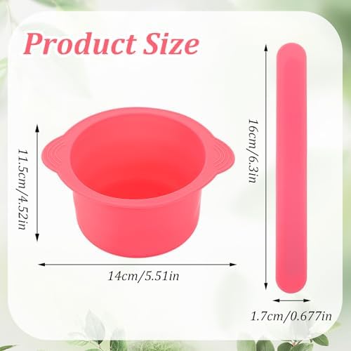 cobee 2 Pcs Silicone Wax Pot Liners, Silicone Wax Warmer Liner Non stick Wax Bowl for Wax Warmer Wax Melt Warmer with 2 Pcs Wax Spatula Sticks for Hair Removal Compatible with 16 oz Waxing Kit