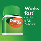 Zyrtec 24 Hour Allergy Relief Tablets, Indoor & Outdoor Anti Allergy Medicine with 10 mg Cetirizine HCl per Antihistamine Tablet, Relief from Runny Nose, Sneezing, Itchy Eyes & More, 45 ct