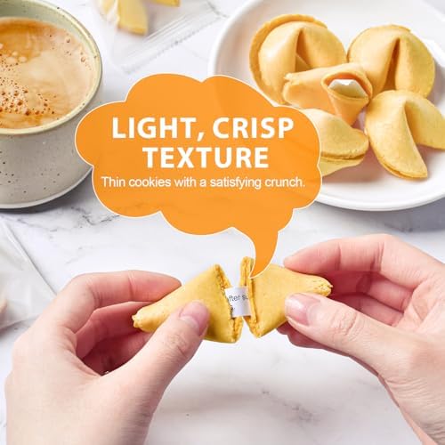 Soeos Fortune Cookies, Approx 48 Count, Vanilla Flavor, Fortune Cookies Individually Wrapped Bulk, Individually Packed Crisp Cookies with Fun, Traditional Chinese New Year Fortune Cookie