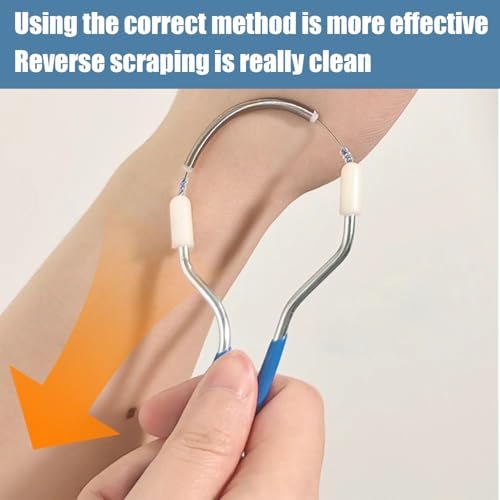 Spring Facial Hair Remover, Portable Stainless Steel Spring Threading Tool Upper Lip Chin Cheeks Removes Hairs Makeup Tool (Blue)