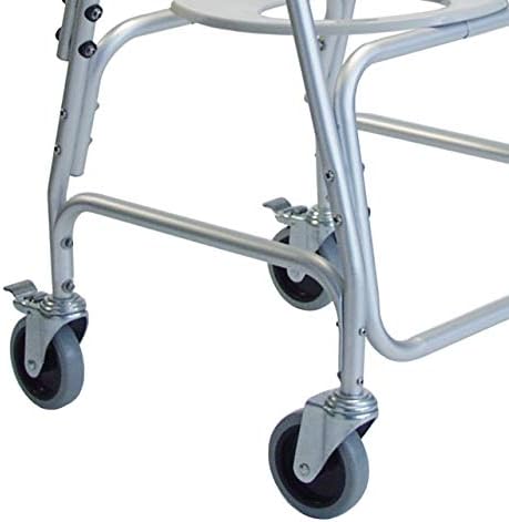 Lumex Deluxe Shower Transport Wheelchair with Footrests - Waterproof Design & 5" Wheels - 7915A-1