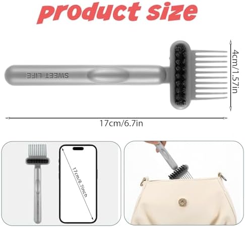 2Pcs Hair Brush Cleaning Tool 2-in-1 Comb Cleaner with Pick and Bristles Hair Brushes Remover Rake Portable Brush Cleaners Combs Cleaner Effective Comb Cleaners for Home and Salon Removing Hairs Dust