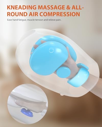 Hand Massager for Arthritis and Carpal Tunnel Relief, Cordless Hand Massager with Heat & Targeted Palm Kneading Rollers Massage, Christmas Gifts for Women Men Mom Dad